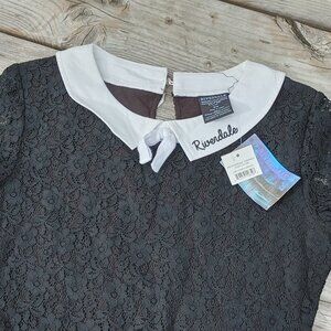 Riverdale Costume Black Lace Dress White Peter pan Collar S/M Veronica BNWT